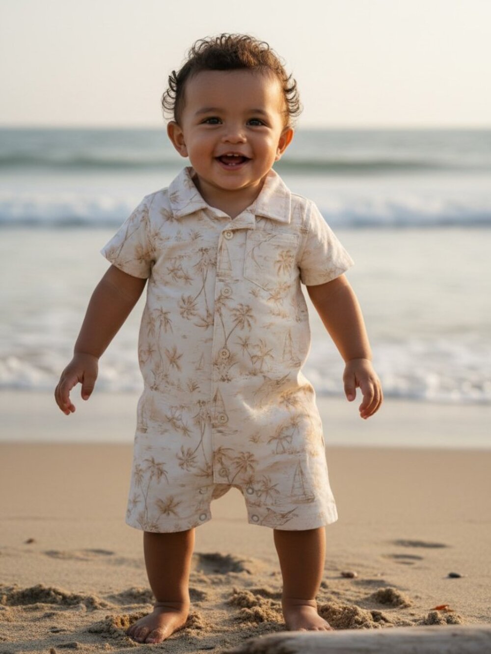 Eddie Bauer Baby Boys Tropical Island Print Romper Size 3–6M